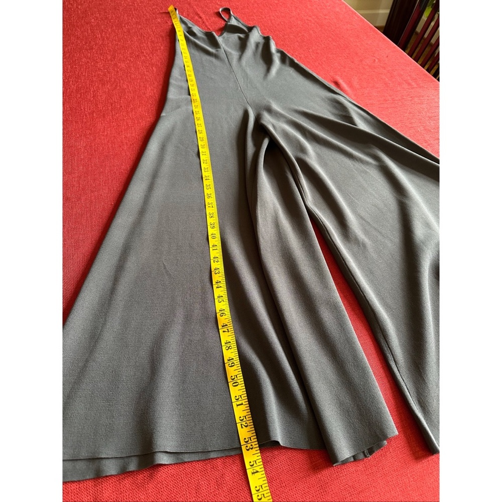 Zara Grey Knit Strappy Wide Flare Leg Jumpsuit, NWT, S - Picture 8 of 14